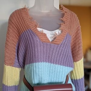Mod Sweaters - Loose Knitted Crop Sweater Mod Sweaters - Loose Knitted Crop Sweater